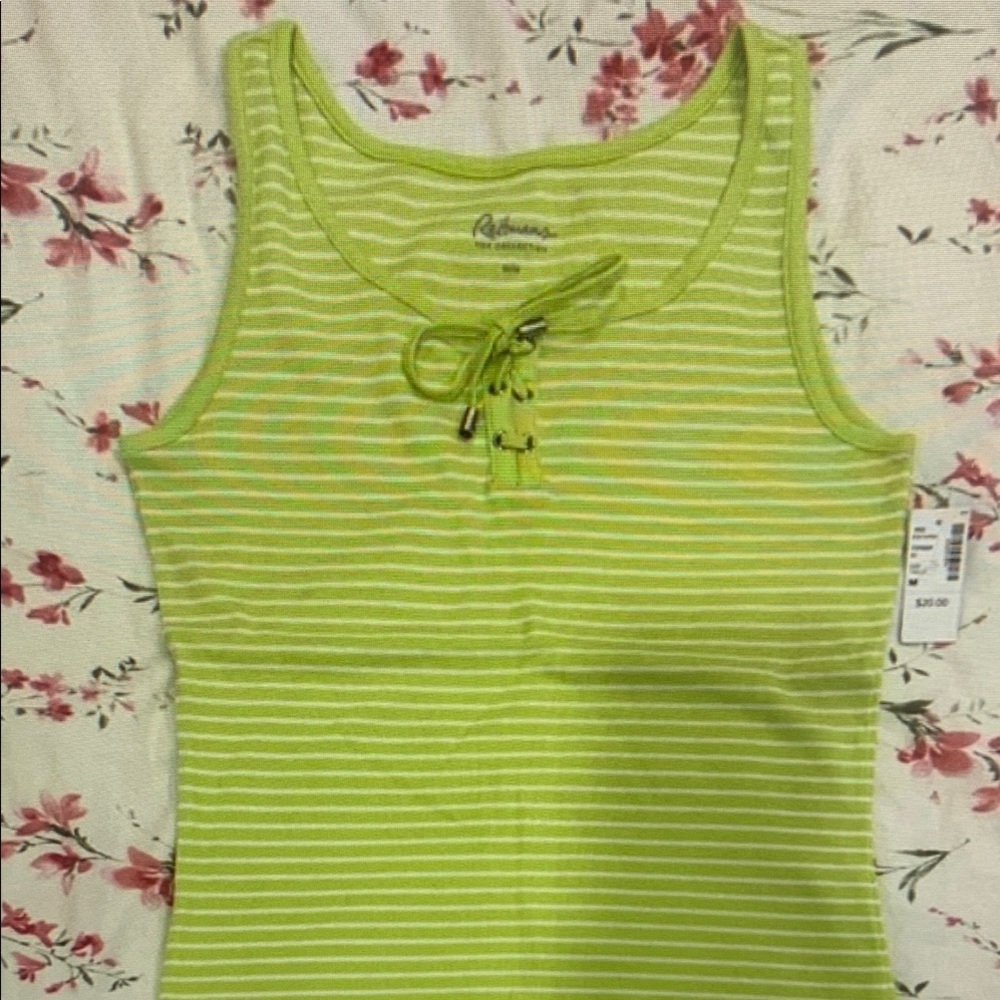 Green Striped Tank Top